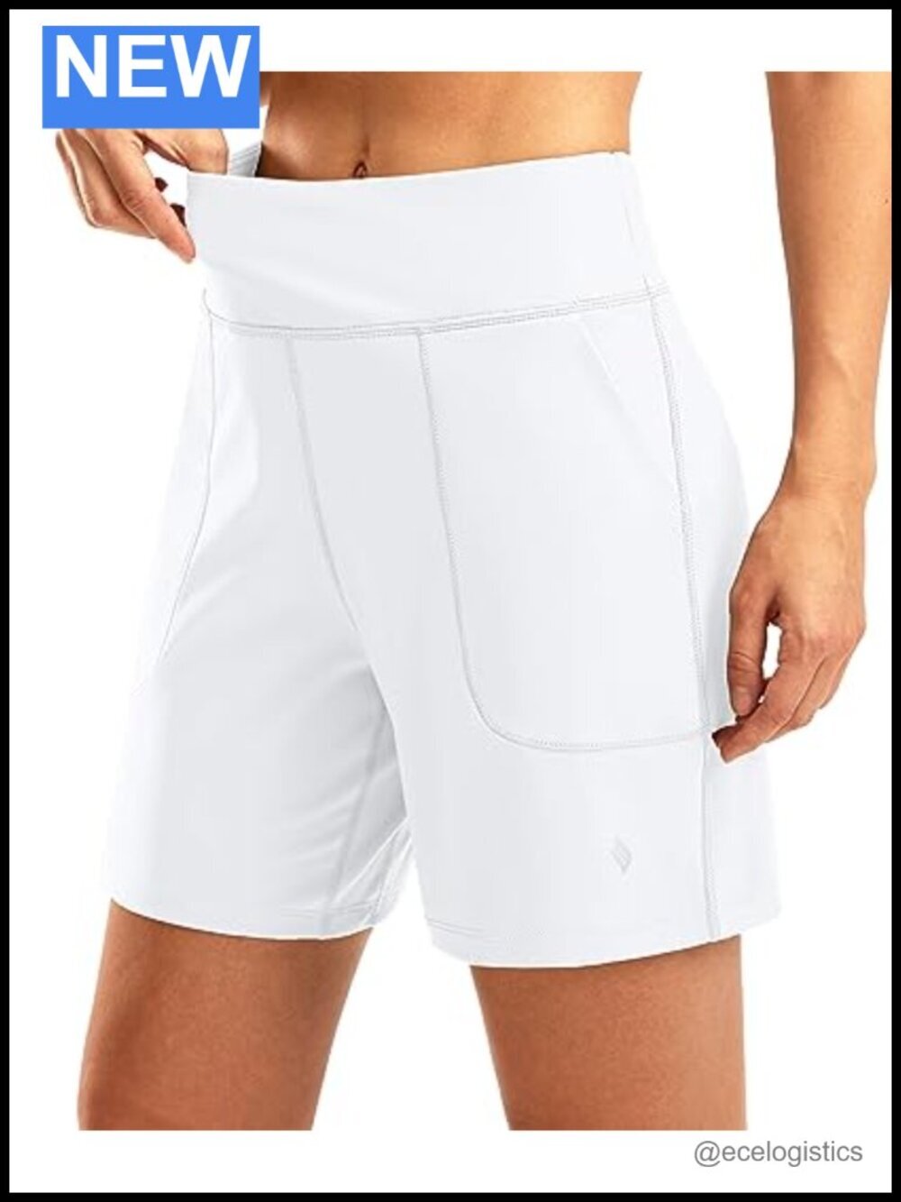 Women's 6" 8" Athletic Long Shorts with 4 Pockets High Waisted Bermuda Shorts